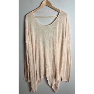 We The Free Chasing You Hacci Knit Twist Back LS Top Peach Size Medium Women’s